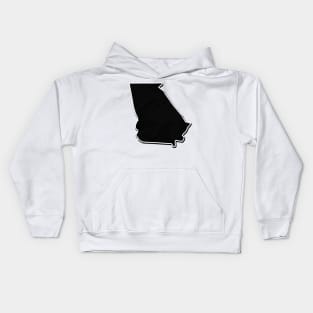 Black Georgia Outline Kids Hoodie